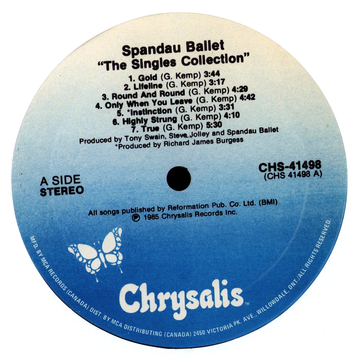 Spandau Ballet – The Singles Collection (Vinyl LP | Canada | 1985)