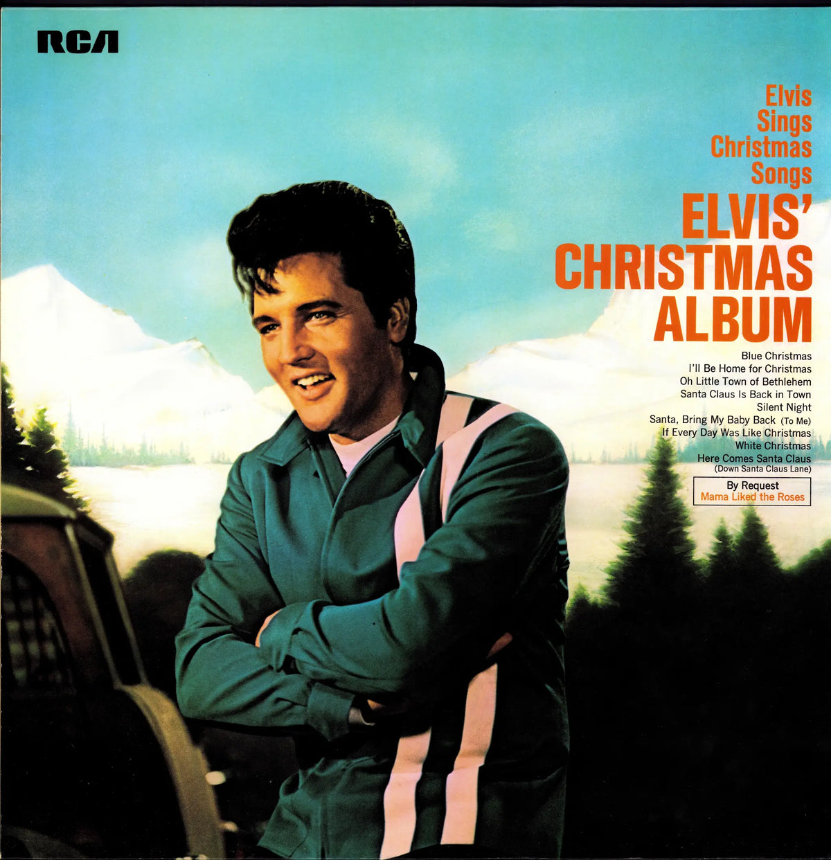 Elvis Presley – Elvis' Christmas Album Vinyl LP Frontcover mit Elvis vor Winterlandschaft