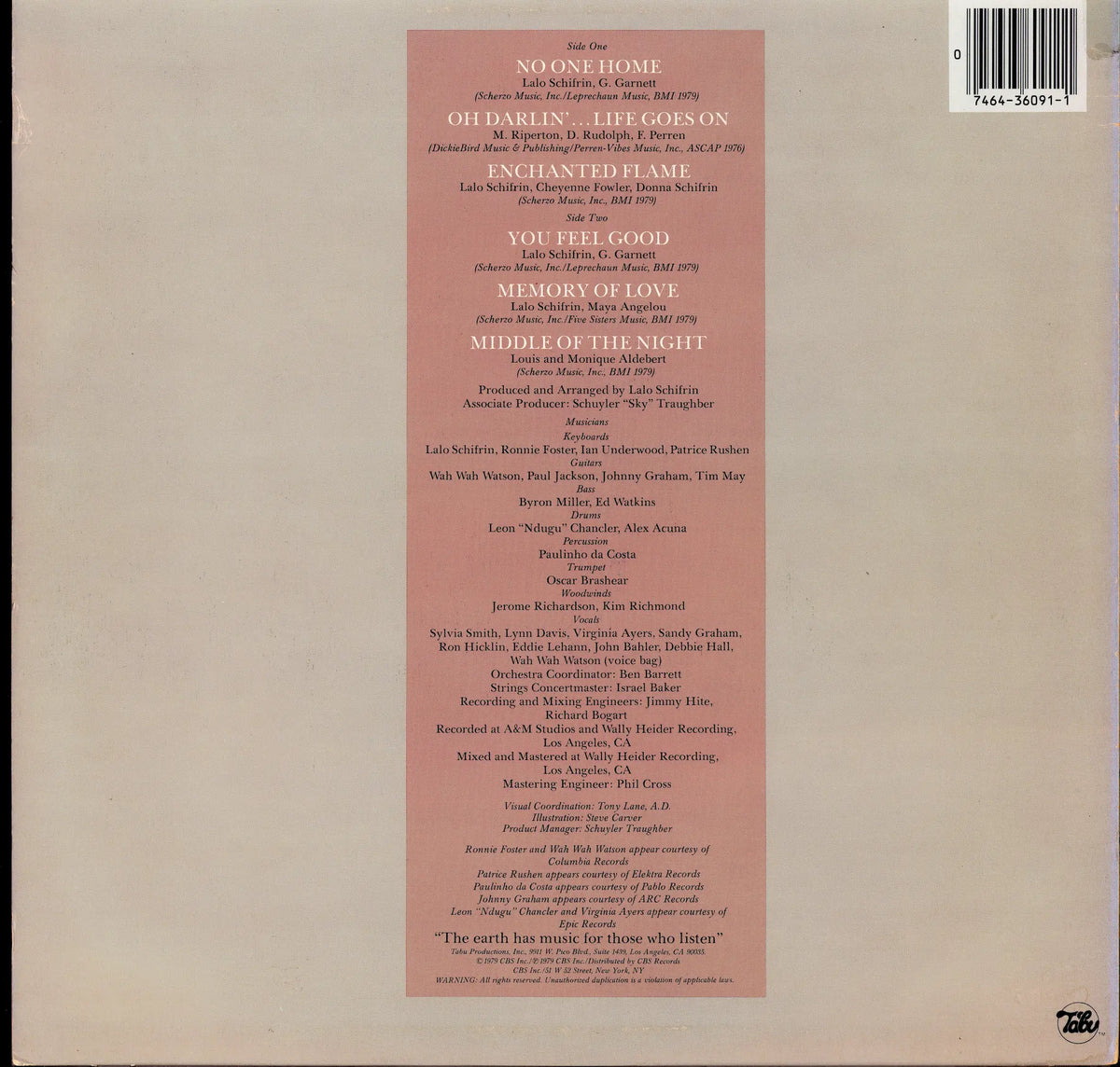 Lalo Schifrin ‎– No One Home (Vinyl LP | US | 1979)