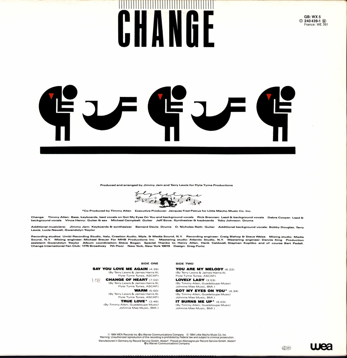 Change – Change Of Heart Vinyl LP | UK & EU | 1984