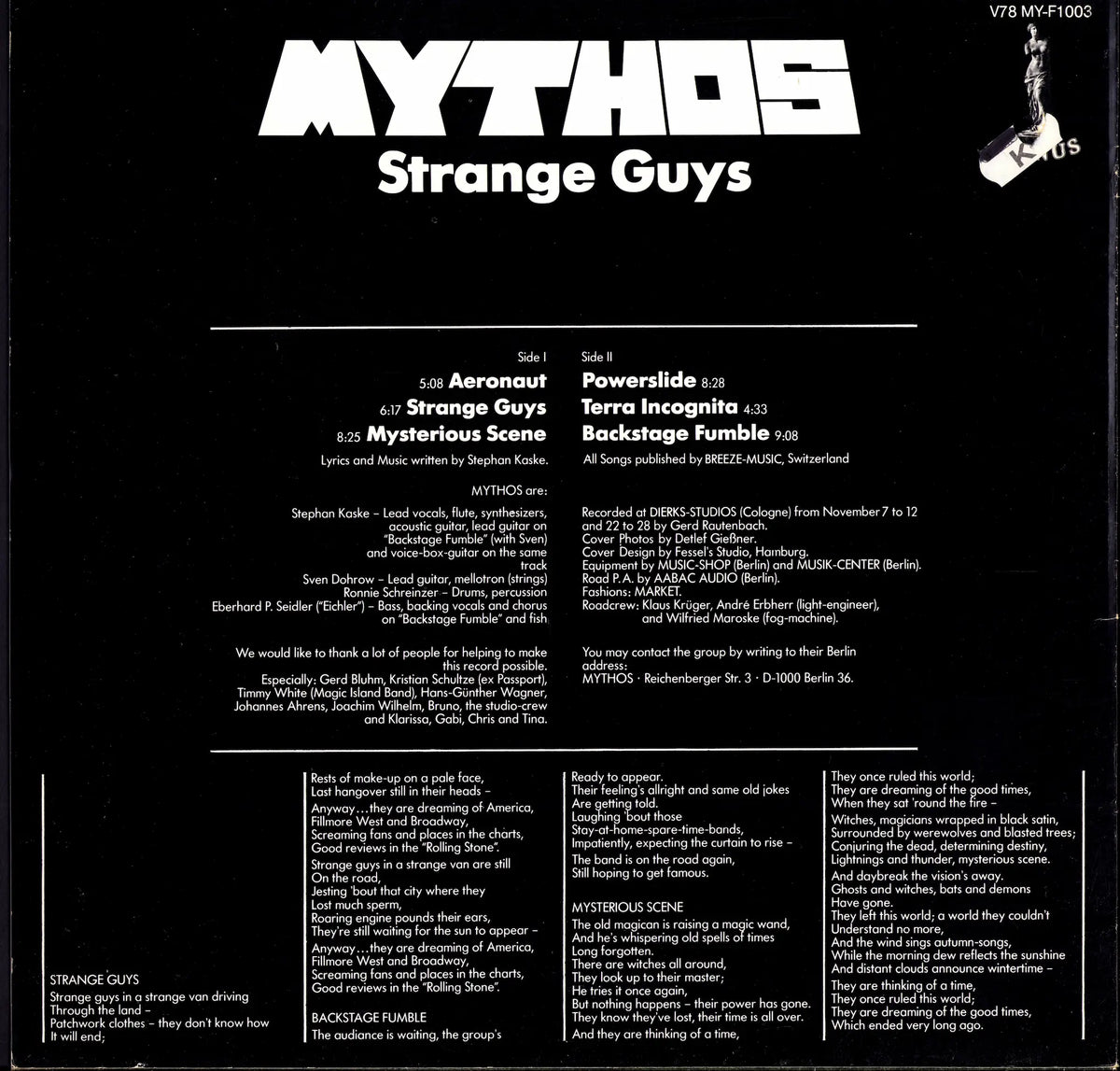 Mythos – Strange Guys (Vinyl LP | DE Original | 1978)