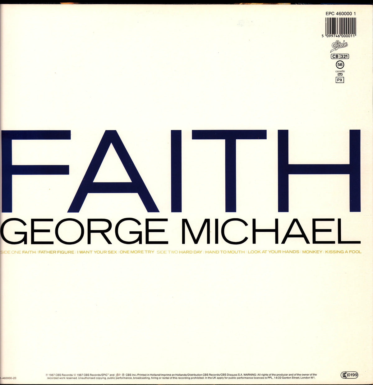 George Michael – Faith Vinyl LP | EU | 1987