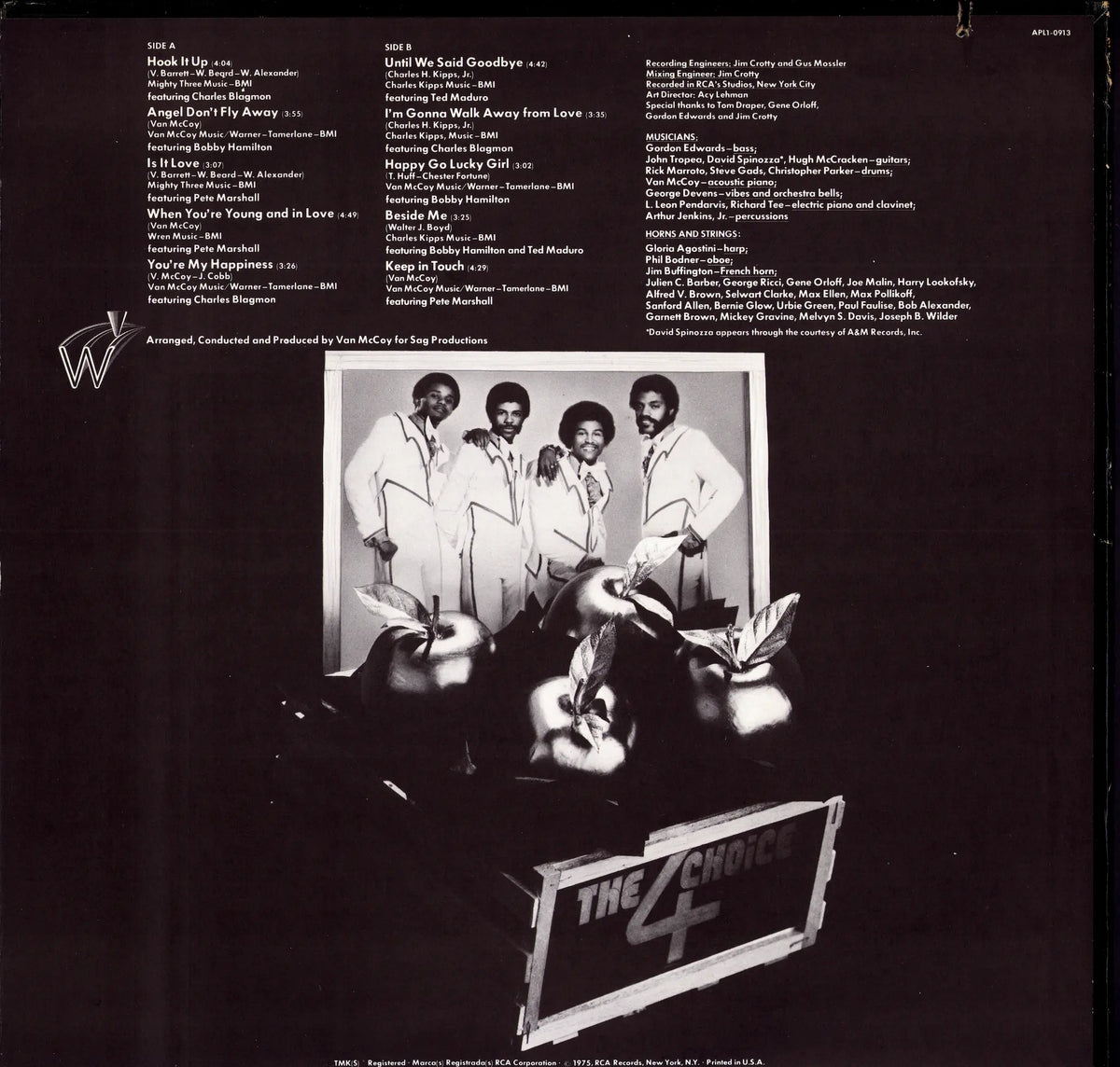 The Choice 4 – The Choice 4 Vinyl LP Rückseite mit Bandfoto und Tracklist
