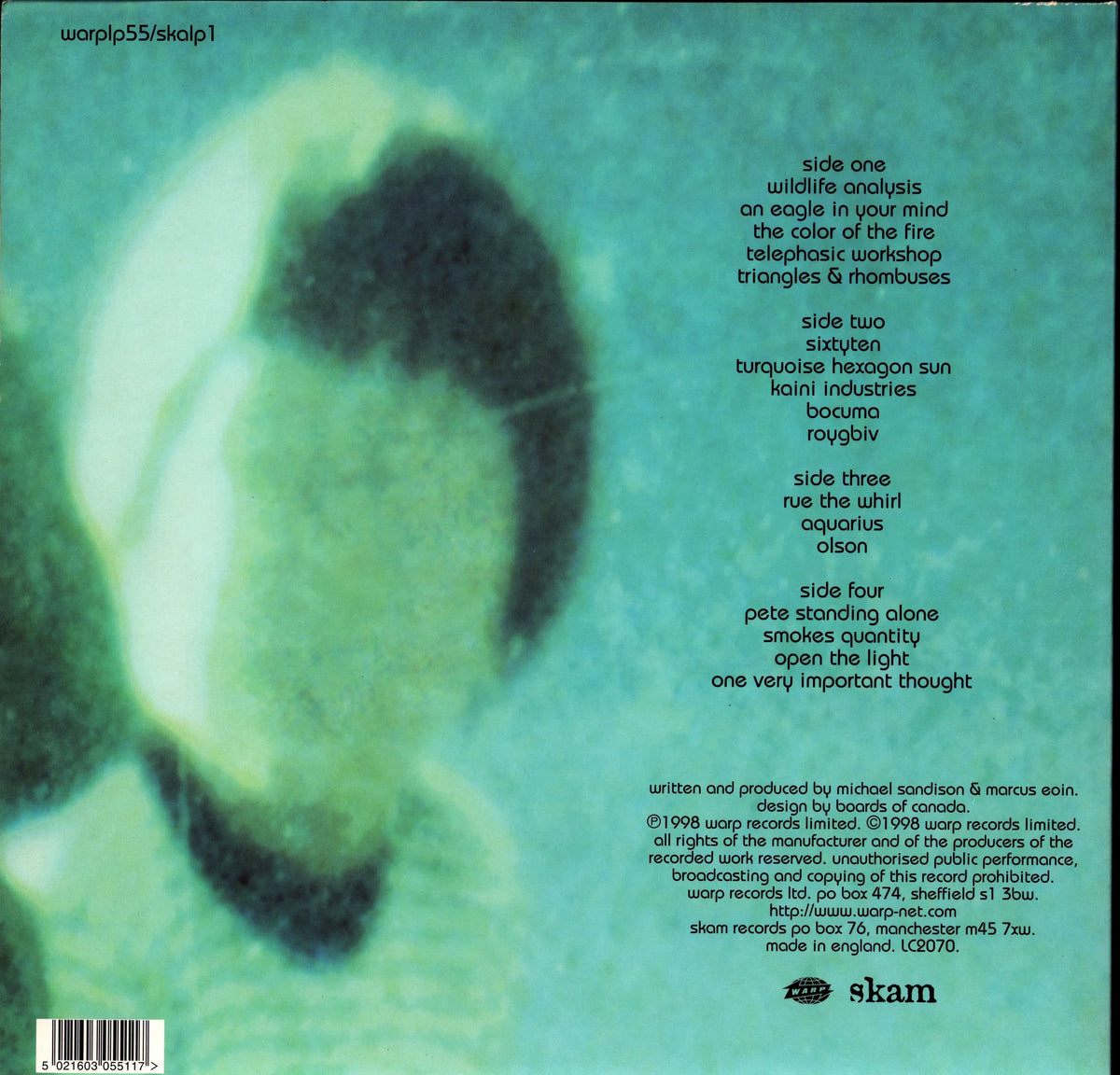 Boards Of Canada – Music Has The Right To Children (Vinyl 2LP | UK | 2004) – back cover