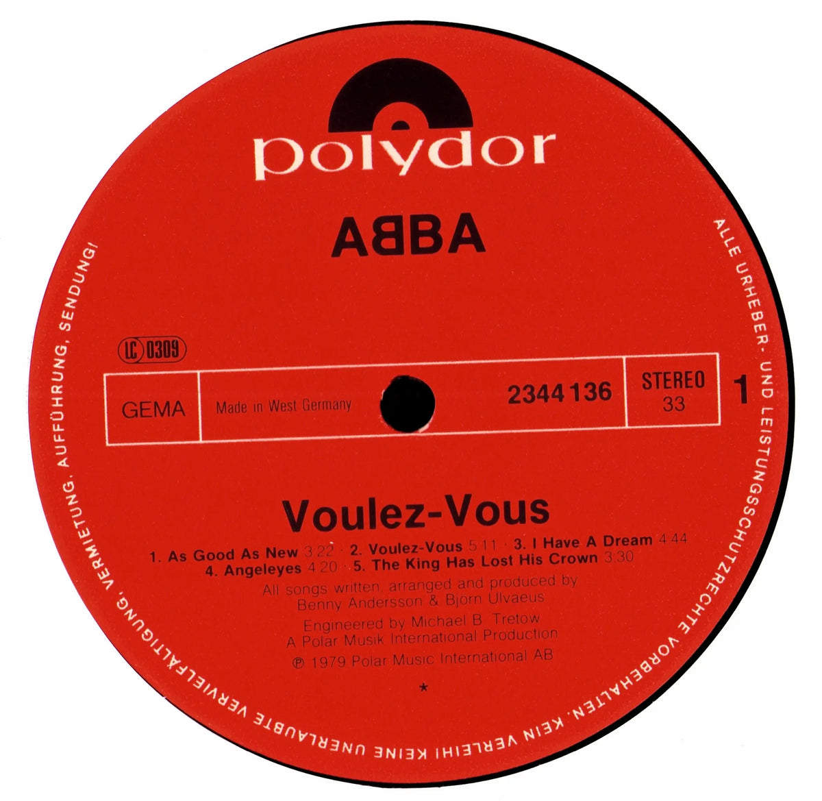 ABBA – Voulez-Vous Vinyl LP Label/Detailansicht