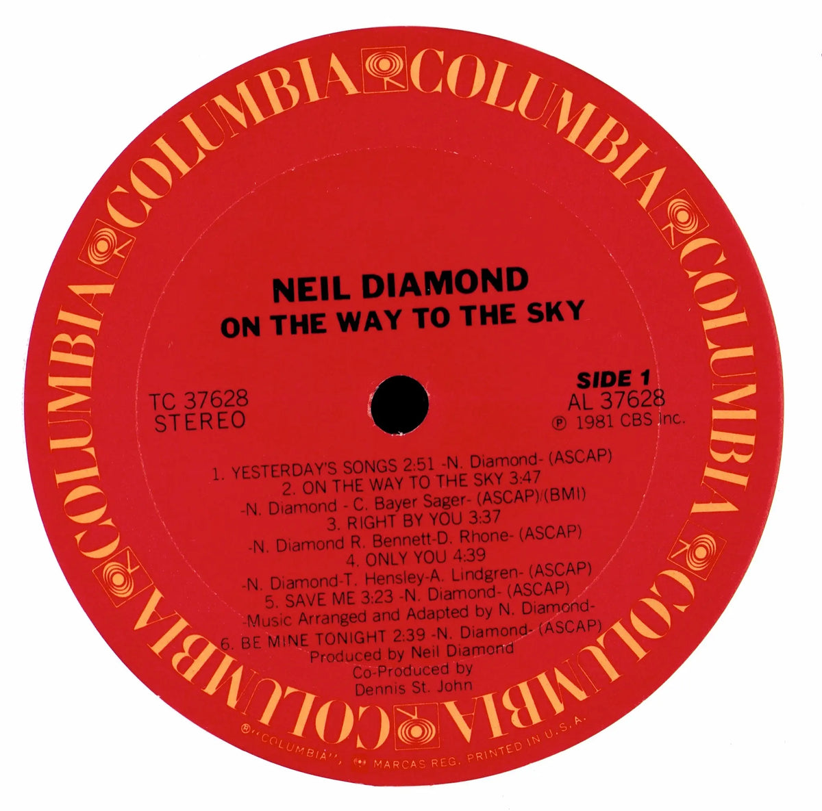 Neil Diamond - On The Way To The Sky (Vinyl LP | US Pressing | 1981)