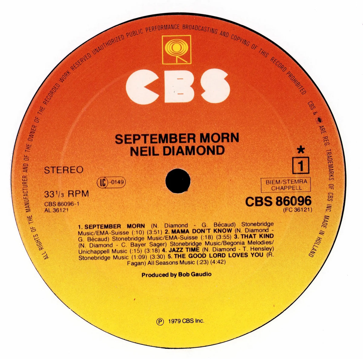Neil Diamond - September Morn (Vinyl LP | European Pressing | 1979)