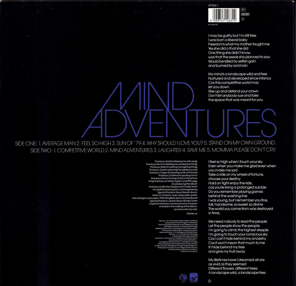 Des'ree – Mind Adventures Vinyl LP | UK & EU | 1992