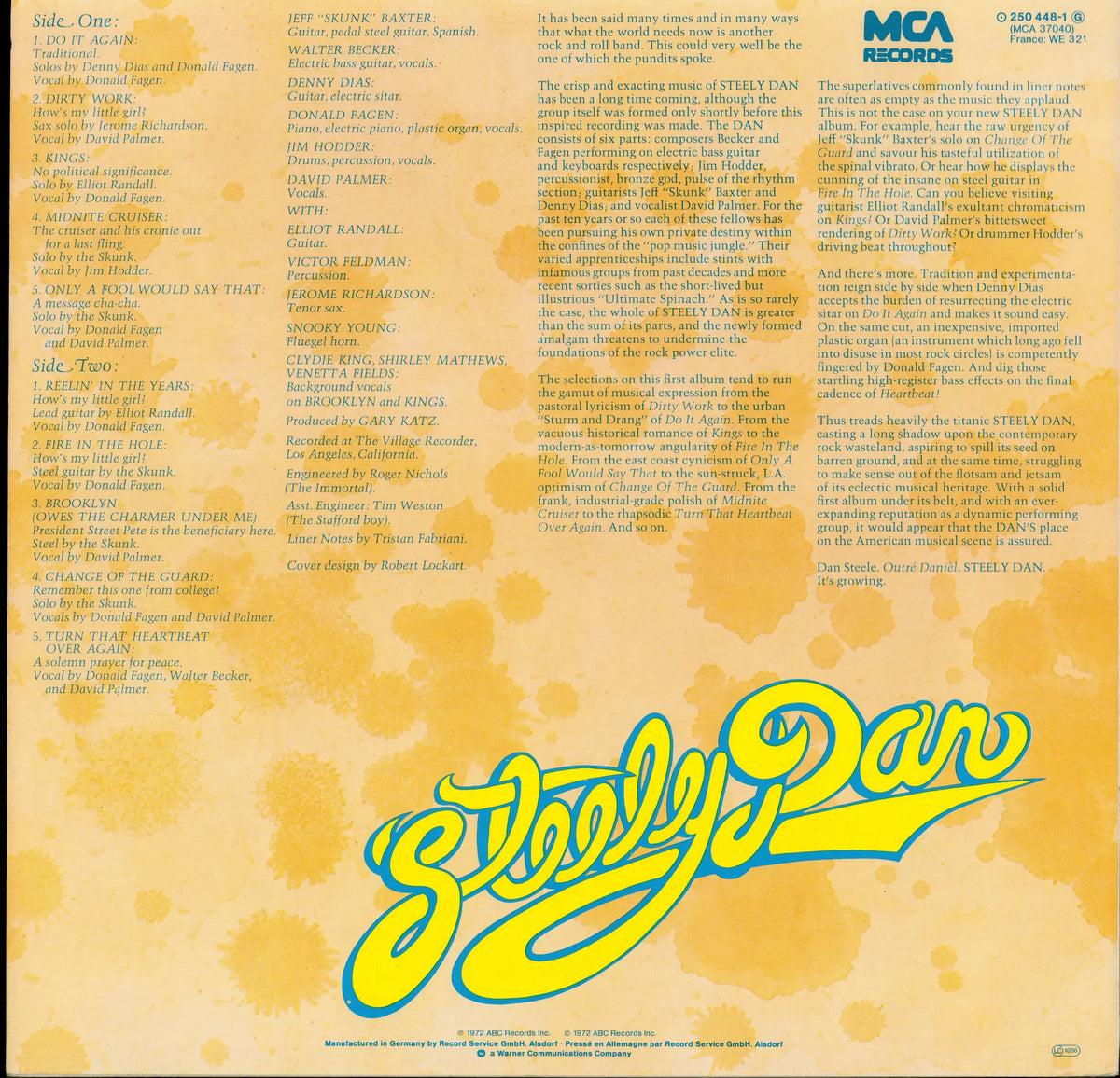 Steely Dan – Can't Buy A Thrill Vinyl LP | DE Reissue | 1976