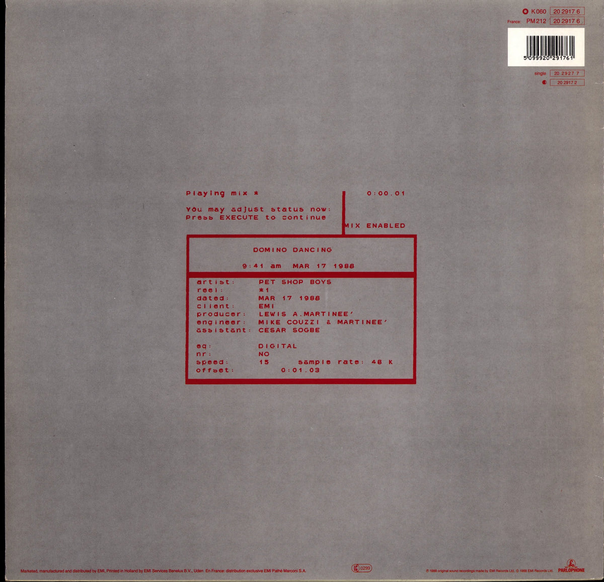 Pet Shop Boys - Domino Dancing (Vinyl 12" Maxi-Single | EU | 1988)