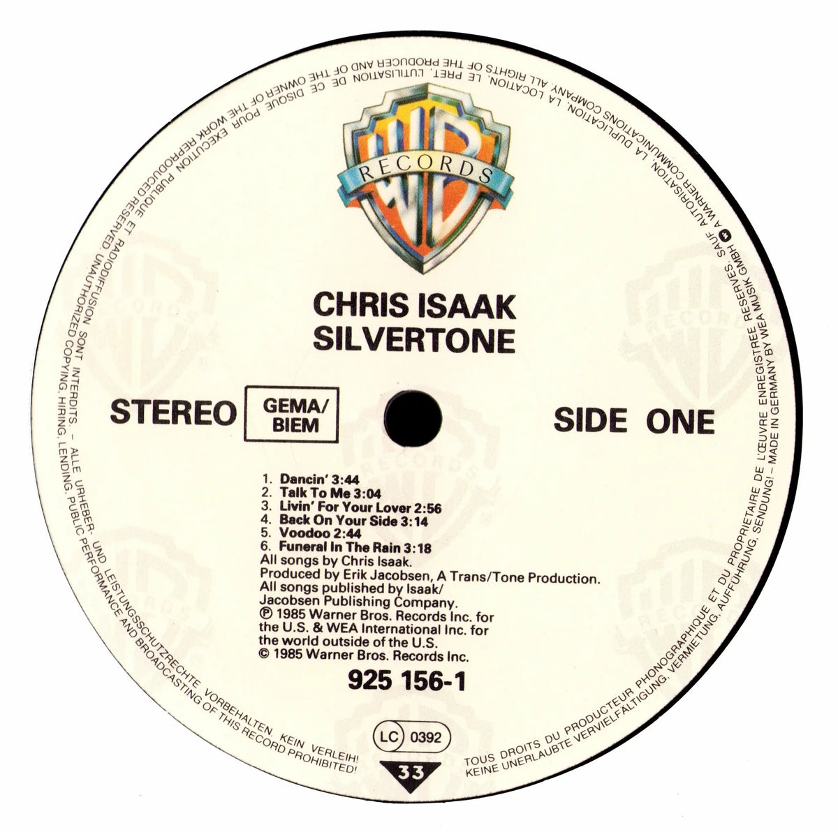 Chris Isaak - Silvertone (Vinyl LP | European Pressing | 1985)