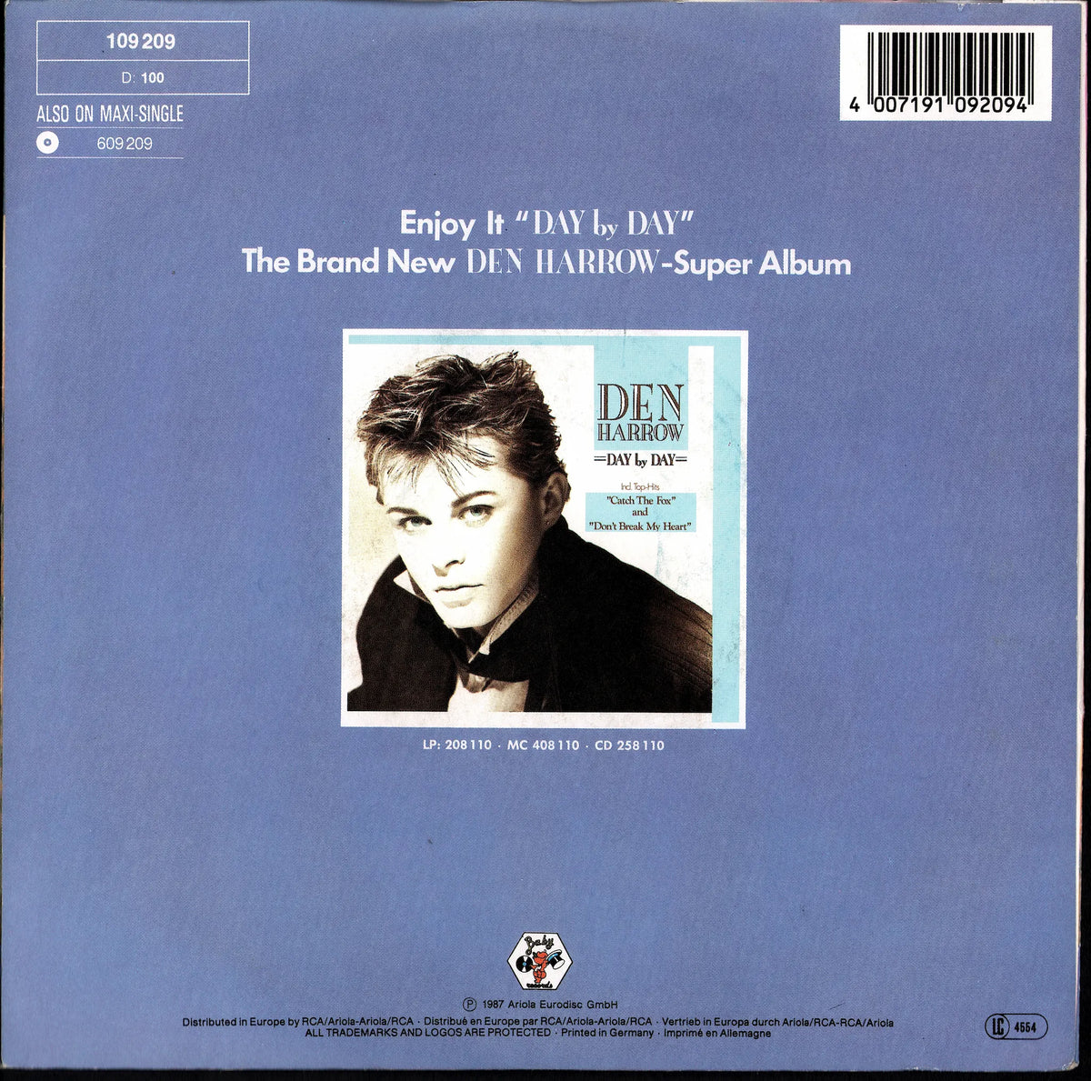Blue System – Under My Skin 7" Vinyl Single | EU Original | 1988 Kopie Kopie