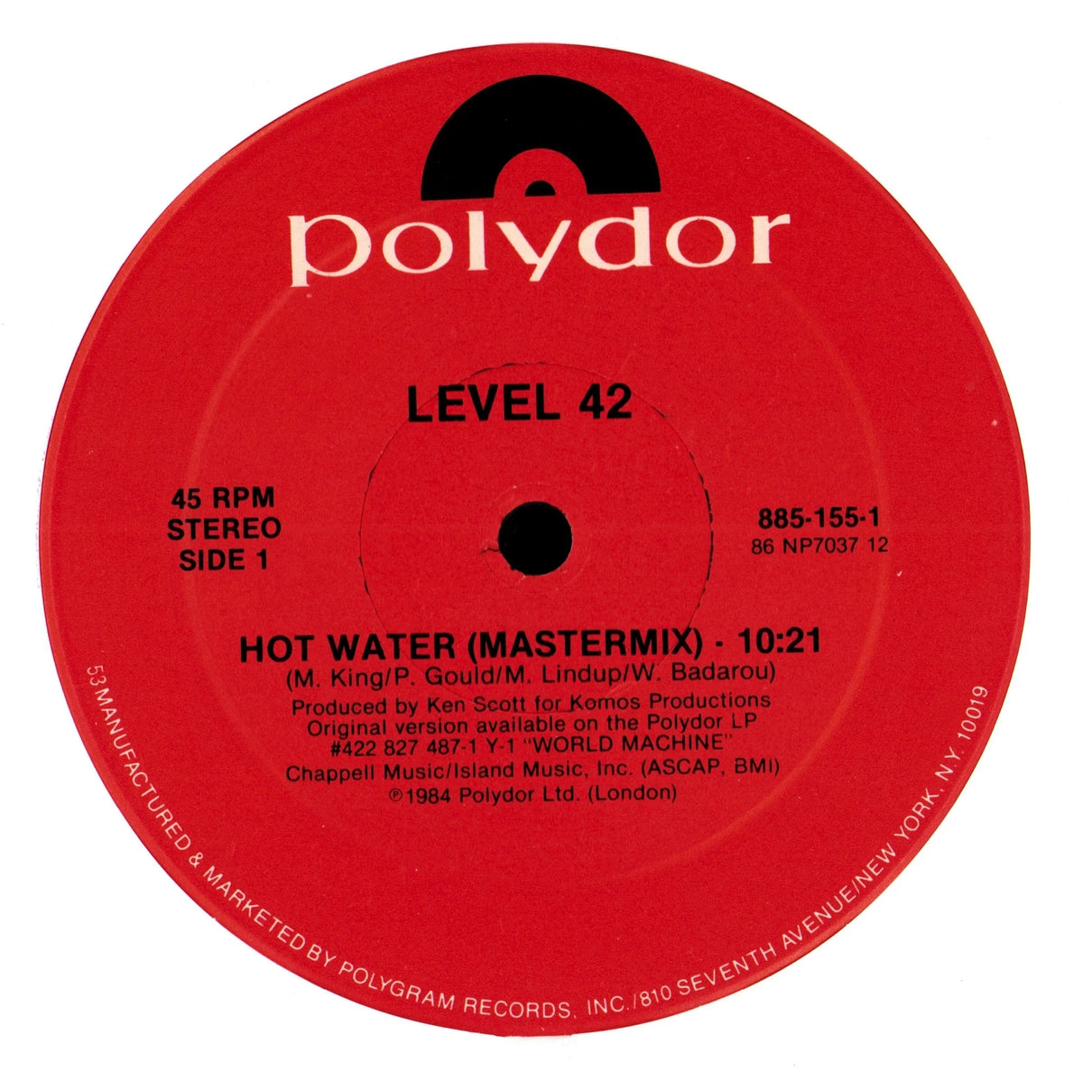 Level 42 - Hot Water (Vinyl 12" Single | US | 1986)