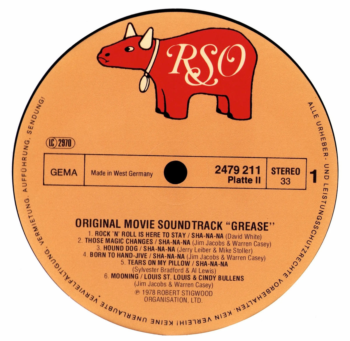 Grease Soundtrack RSO-Label Platte II, Seite 1, 2479 211, Stereo
