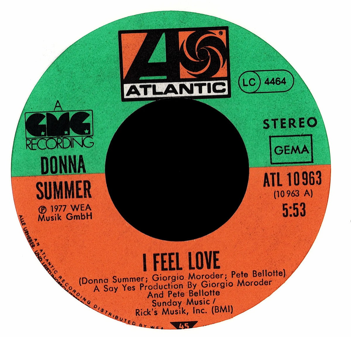 Donna Summer - I Feel Love 7" Vinyl Single | 1977
