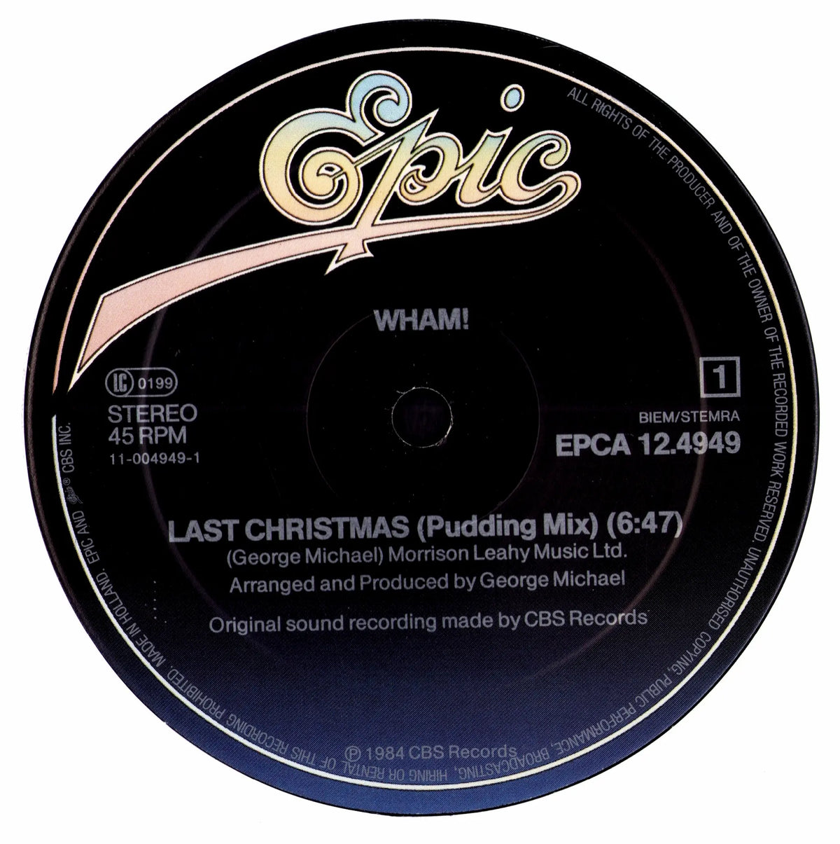 Wham! – Last Christmas (Pudding Mix) / Everything She Wants (Vinyl 12″ Maxi-Single | EU | 1984)