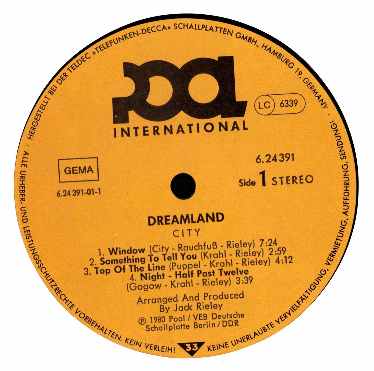 City - Dreamland Vinyl LP | German Pressing | 1980