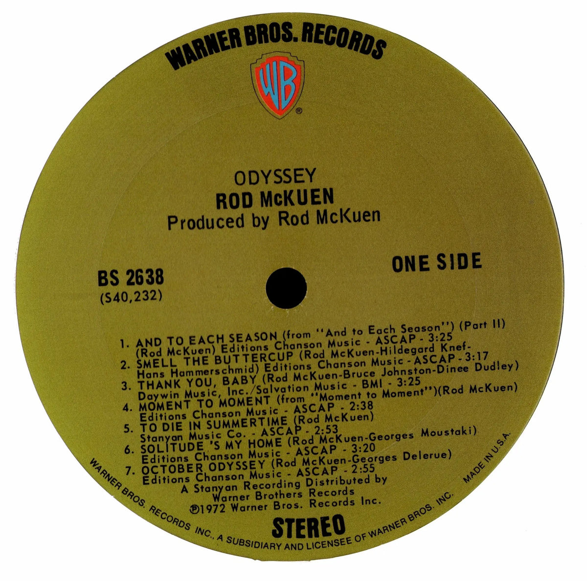 Rod McKuen - Odyssey (Vinyl LP | US Original | 1972)