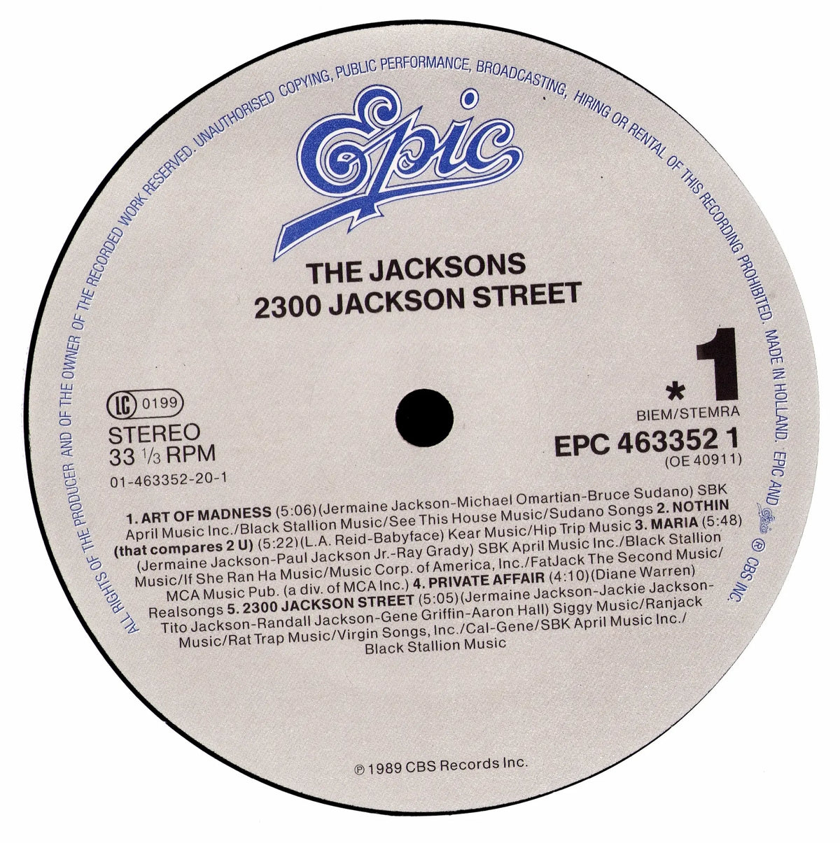 The Jacksons – 2300 Jackson Street Vinyl LP | EU | 1989