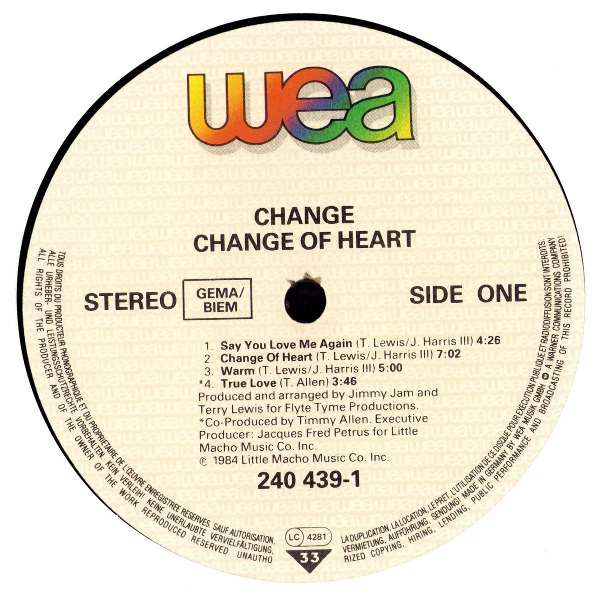 Change – Change Of Heart Vinyl LP | UK & EU | 1984
