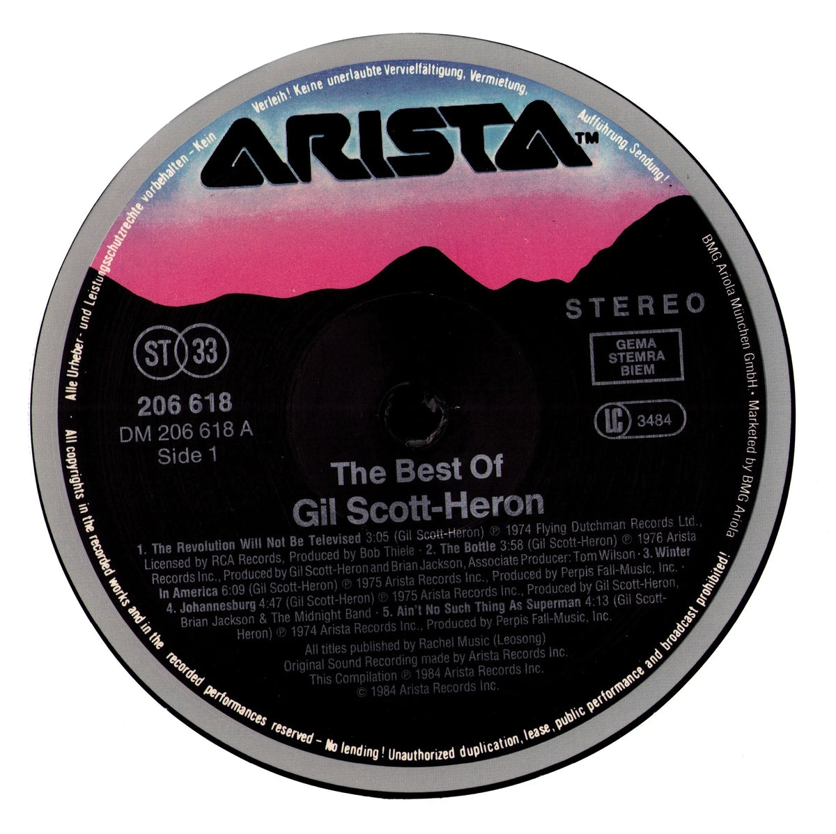 Gil Scott-Heron – The Best Of Vinyl LP | EU | 1984