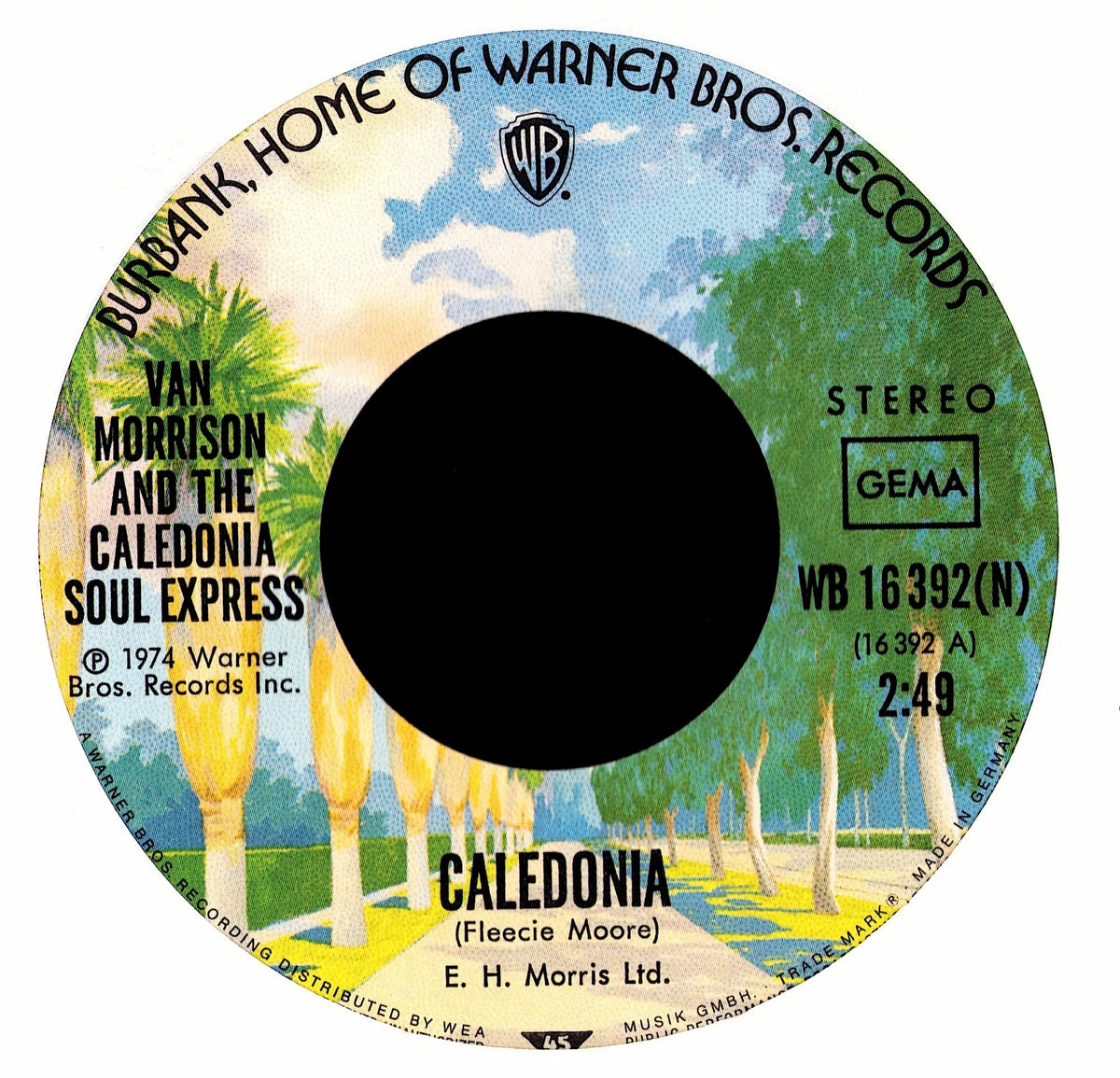 Van Morrison & The Caledonia Soul Express ‎– Caledonia (7" Vinyl Single | 1974)