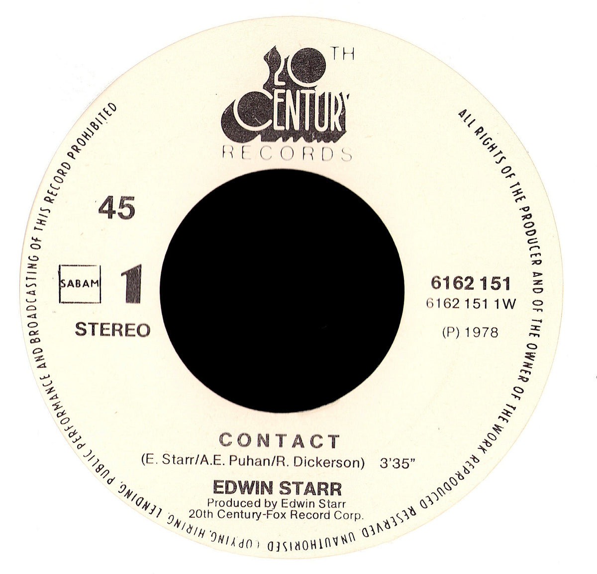 Edwin Starr - Contact (7" Vinyl Single | 1978)