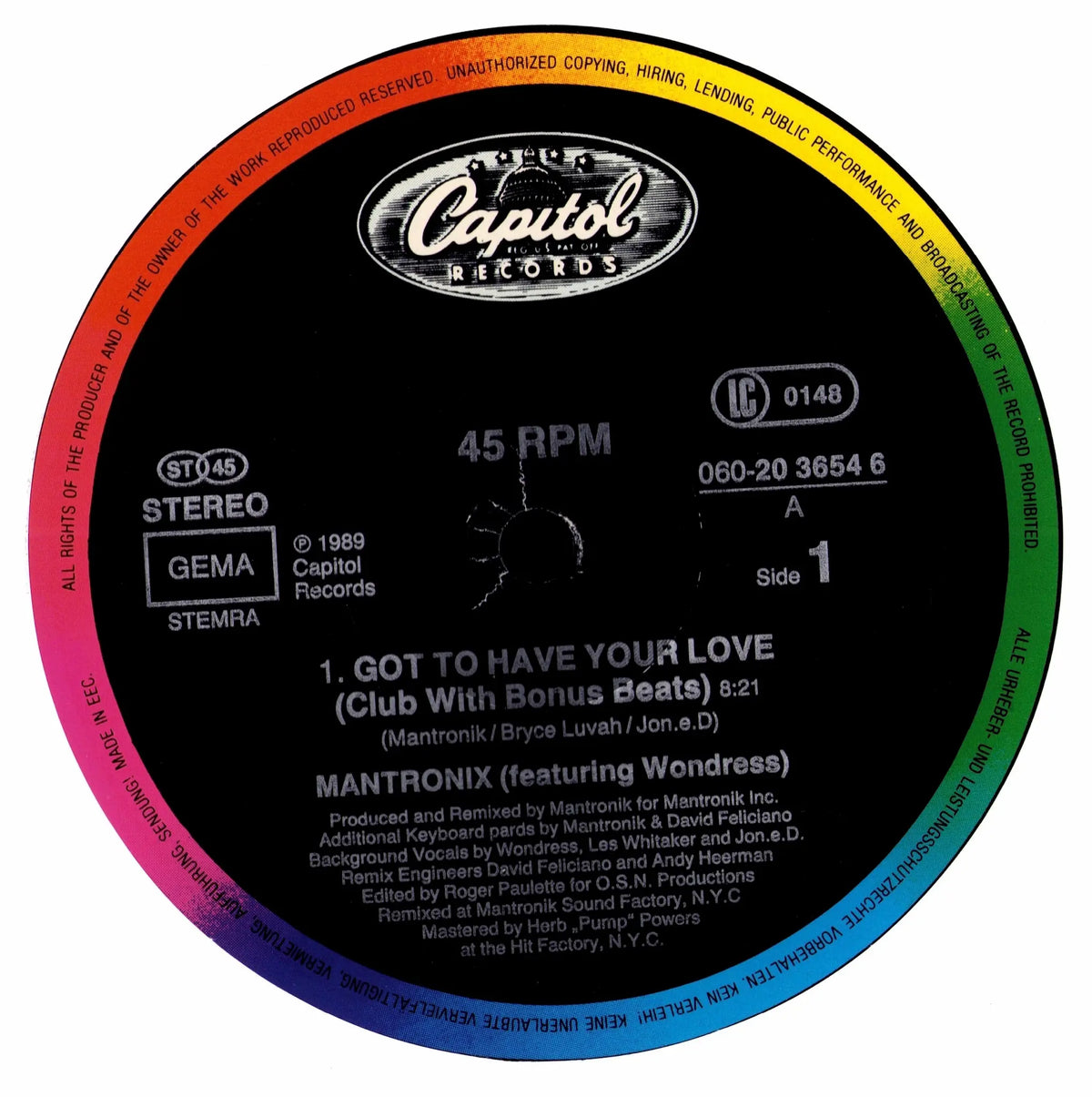 Mantronix Featuring Wondress – Got To Have Your Love (Vinyl 12″ | DE | 1989)