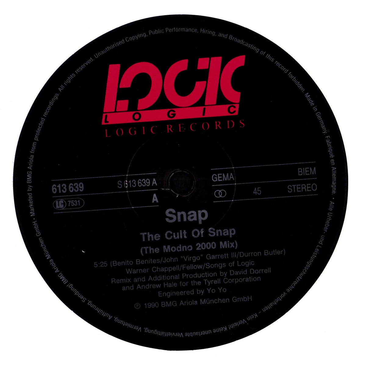 Snap! - Cult Of Snap Remix! By Dave Dorrell Vinyl 12" Maxi-Single | EU | 1990