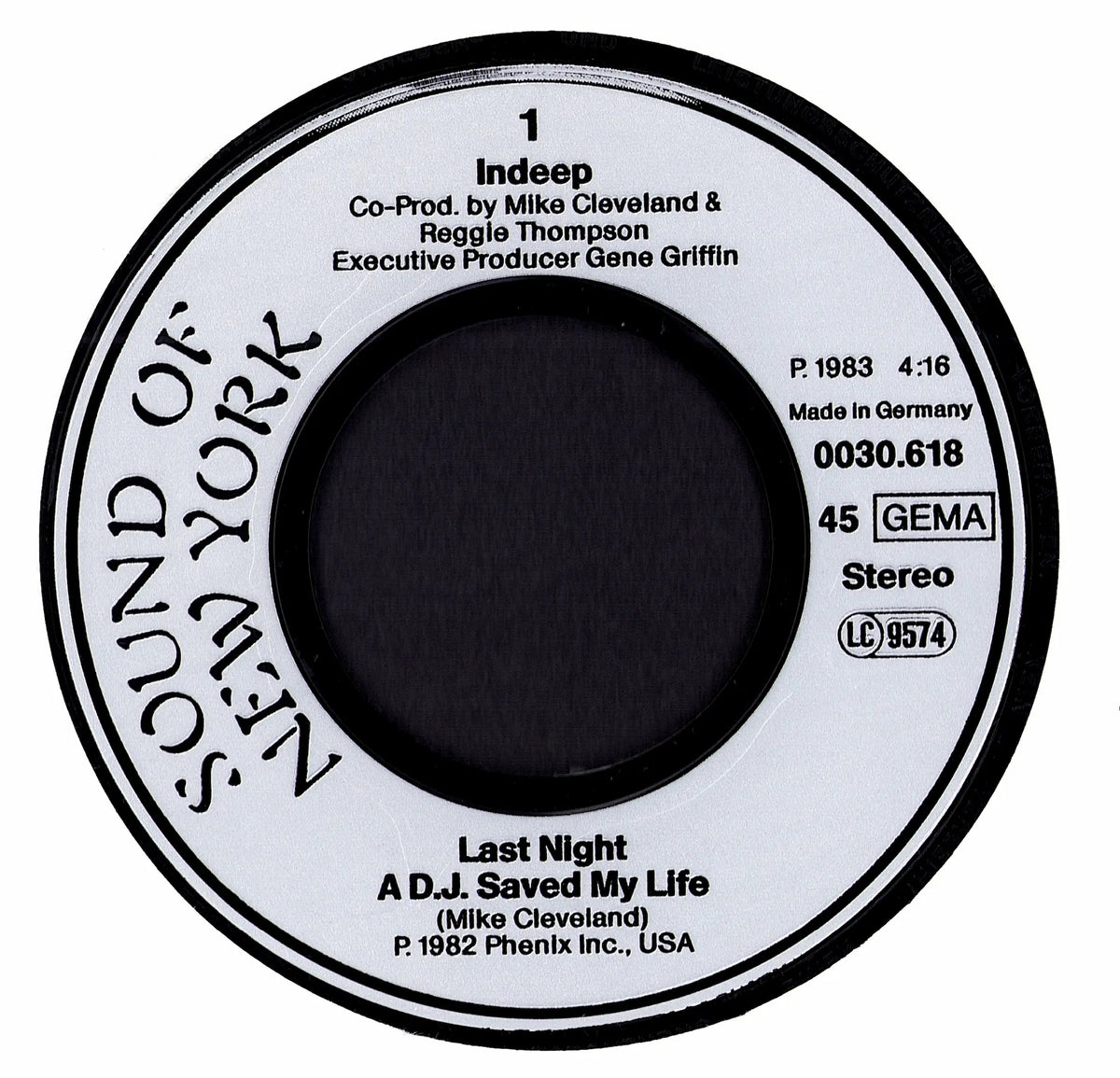 Indeep - Last Night A D.J. Saved My Life 7" Vinyl Single | 1983