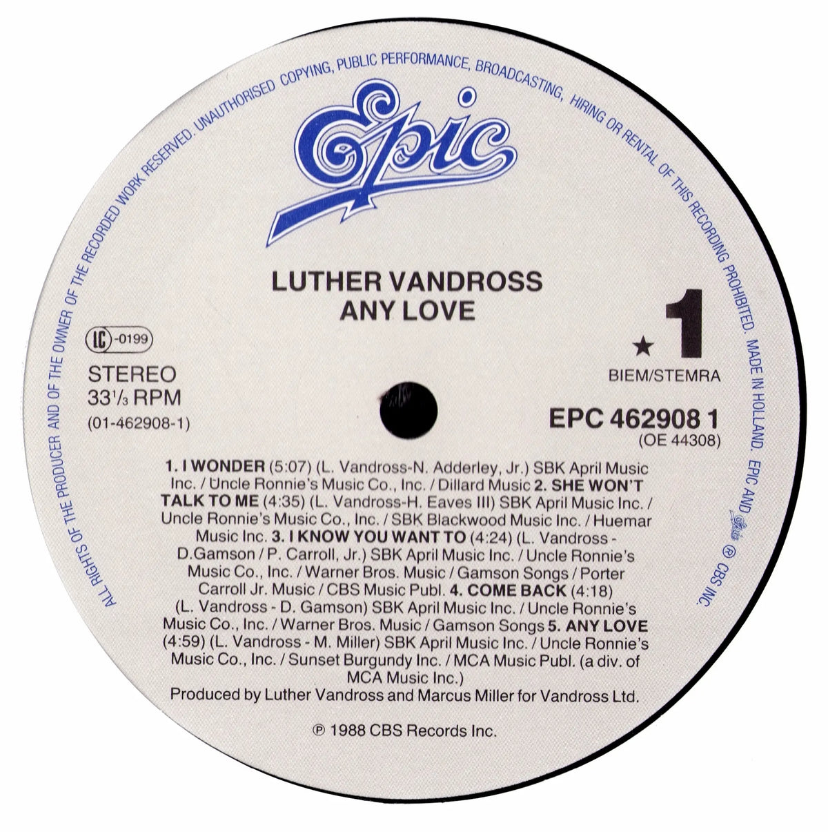 Luther Vandross – Any Love Vinyl LP | EU | 1988