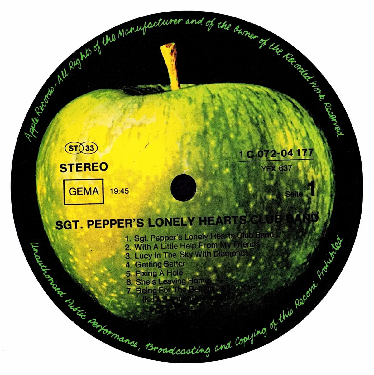 The Beatles - Sgt. Pepper's Lonely Hearts Club Band Vinyl LP | DE Reissue | 1973 Kopie