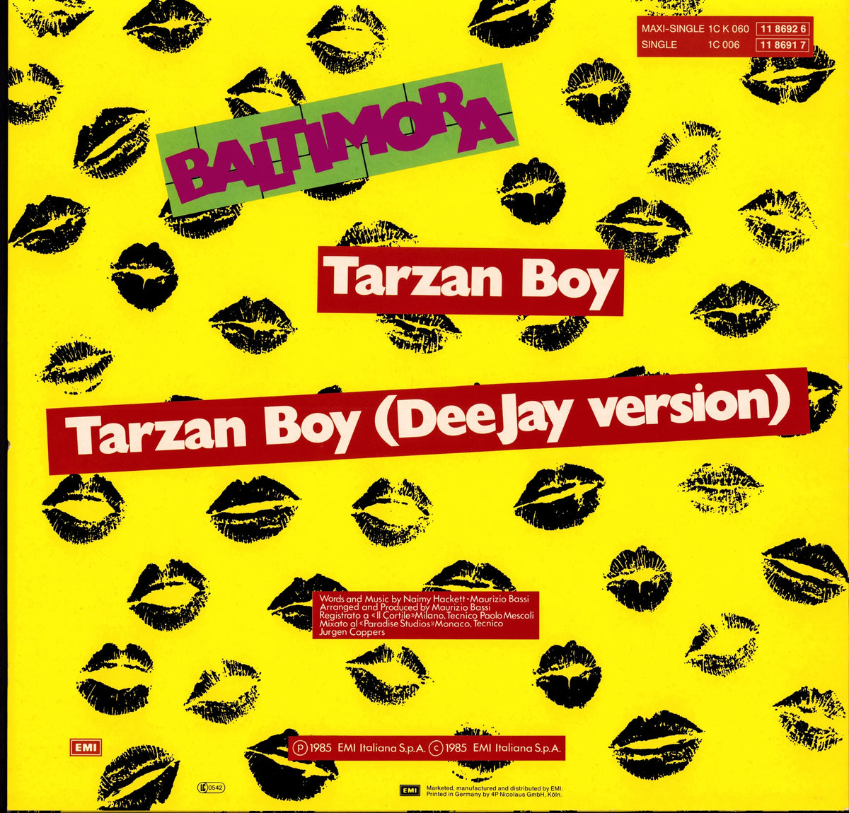 Baltimora - Tarzan Boy (Extended Version) (Vinyl 12" Maxi-Single | EU | 1985)