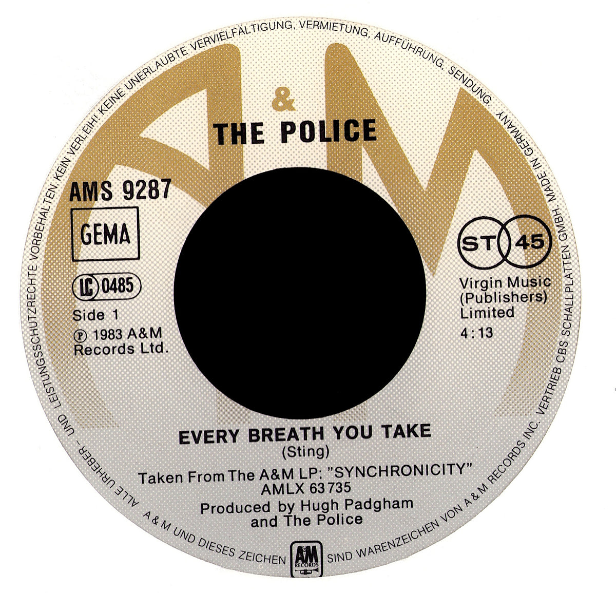 The Police - Every Breath You Take 7" Vinyl Single | 1983