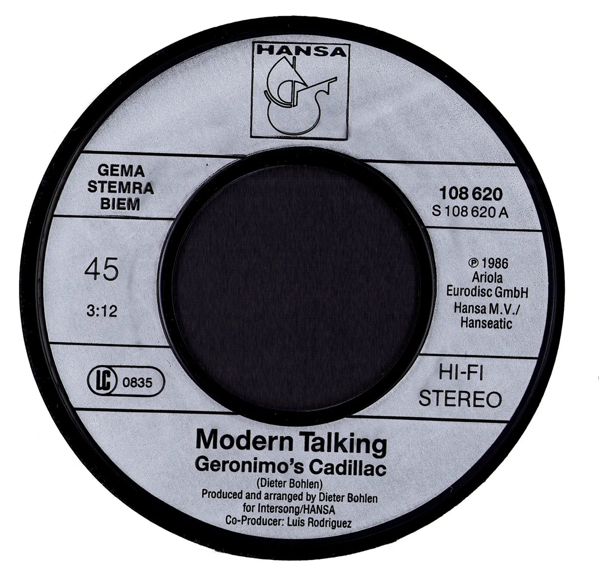 Modern Talking - Geronimo's Cadillac (7" Vinyl Single | 1985)