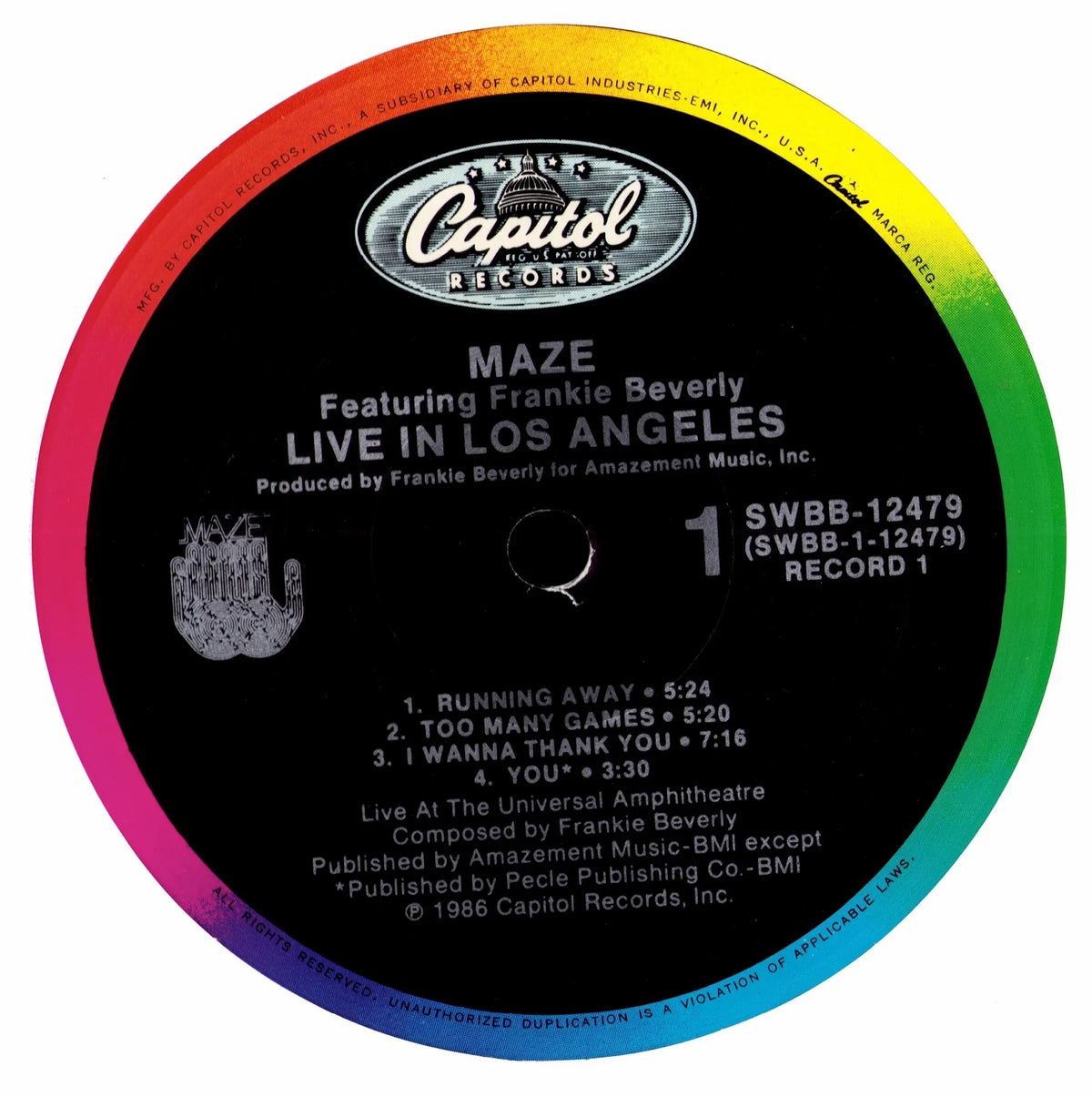 Maze Featuring Frankie Beverly – Live In Los Angeles 2LP | US | 1986