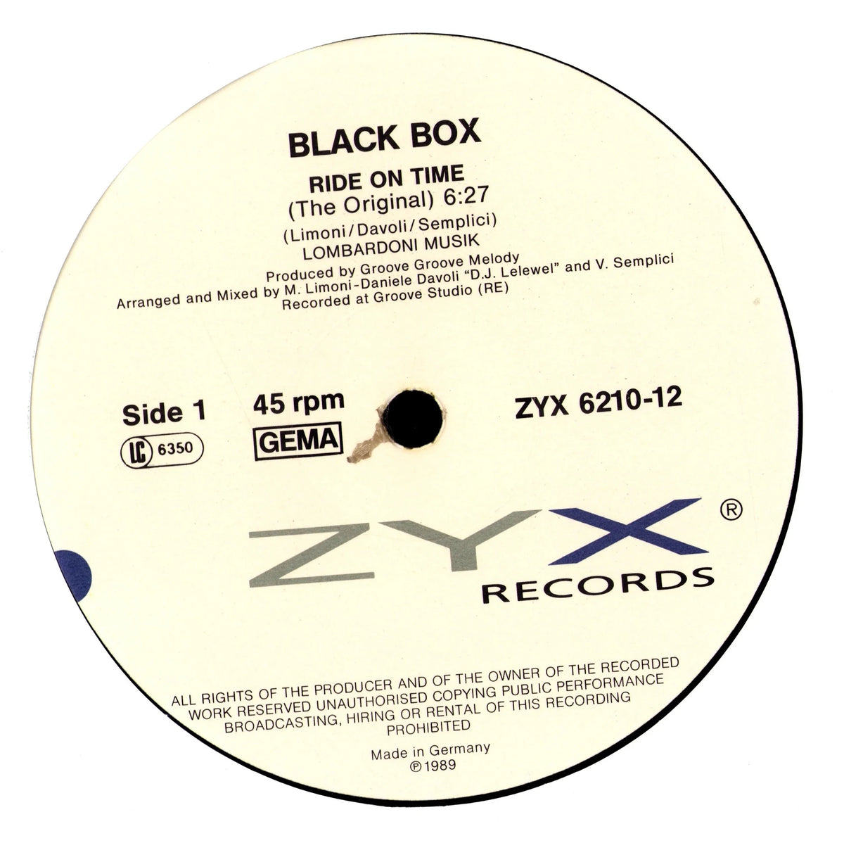 Black Box - Ride On Time (Vinyl 12" Maxi-Single | DE | 1989)