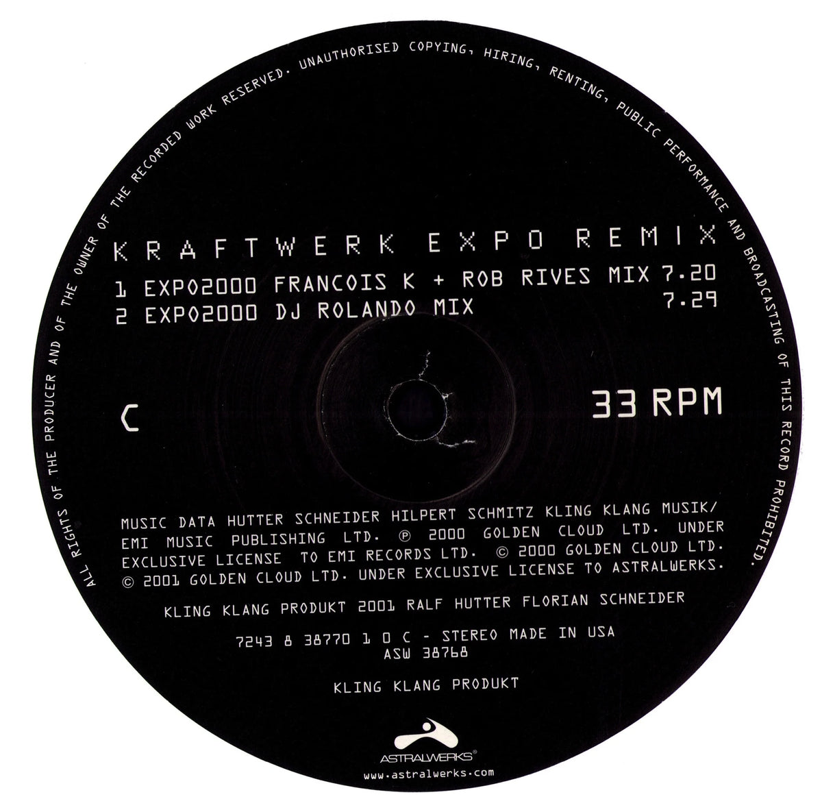 Kraftwerk – Expo Remix (Vinyl 2×12″ | US | 2001) – Label Seite B