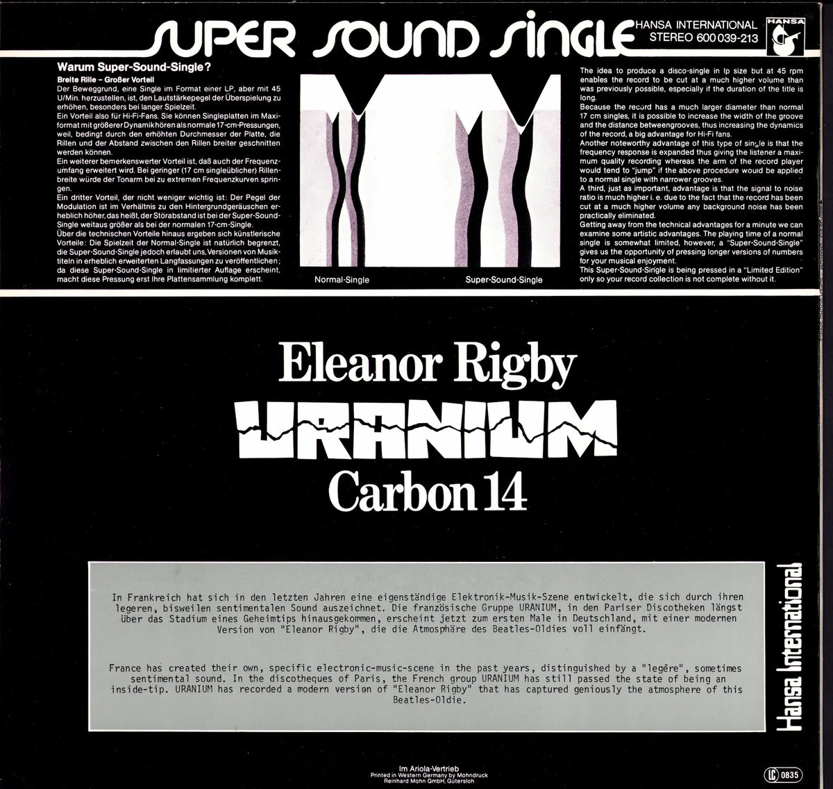Uranium - Eleanor Rigby (Vinyl 12" Maxi | German Pressing | 1979)