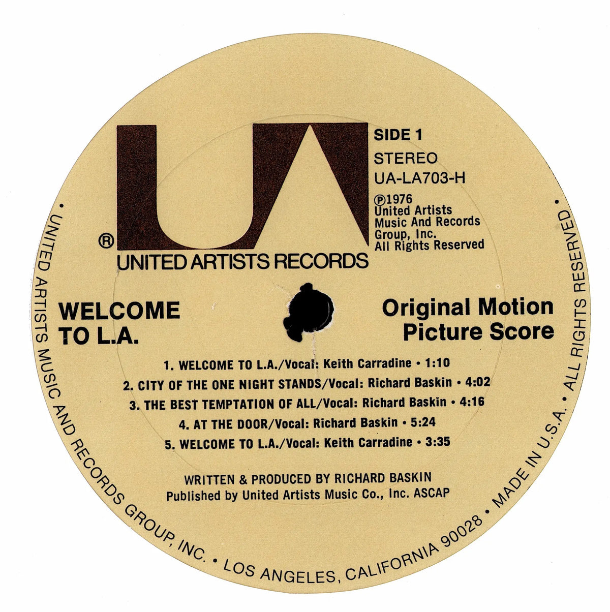 Various - Welcome To L.A. Vinyl LP | US Pressing | 1976