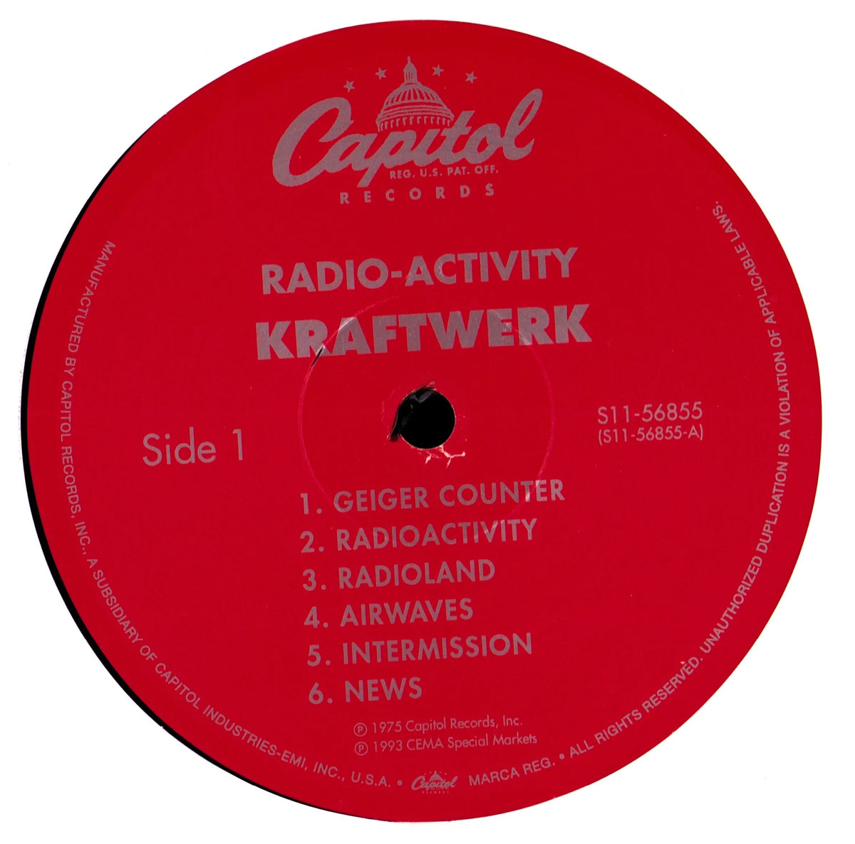 Kraftwerk – Radio-Activity (Vinyl LP | US | 1993) – label side A