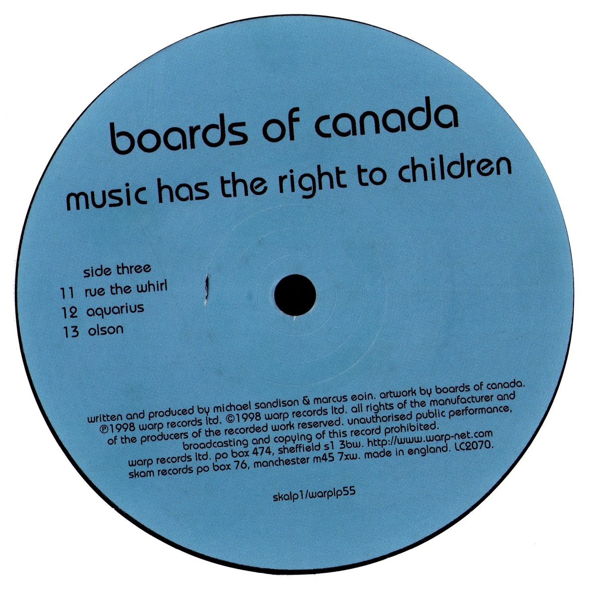 Boards Of Canada – Music Has The Right To Children (Vinyl 2LP | UK | 2004) – label side A