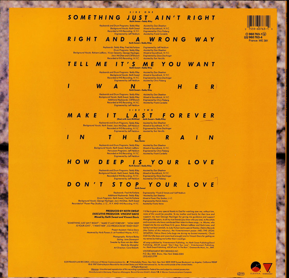 Keith Sweat - Make It Last Forever Vinyl LP | EU Original | 1981