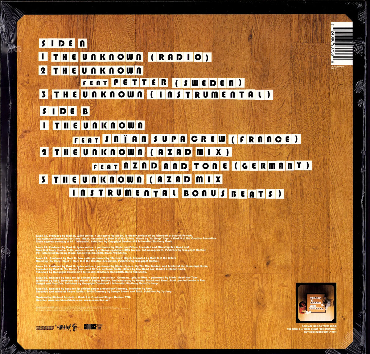 Mark B & Blade - The Unknown (Remixes) (Vinyl 12" | UK & Ireland Pressing | 2001)