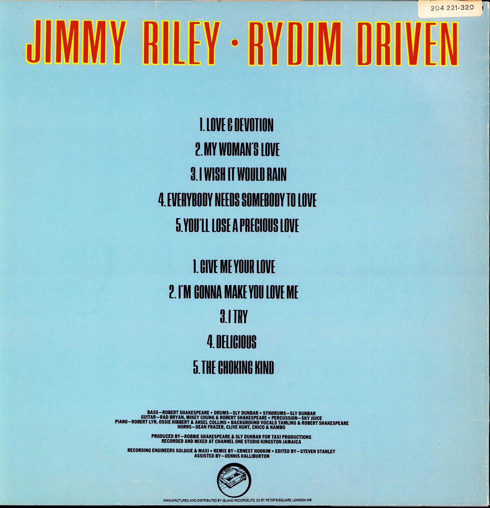 Jimmy Riley – Rydim Driven Vinyl LP