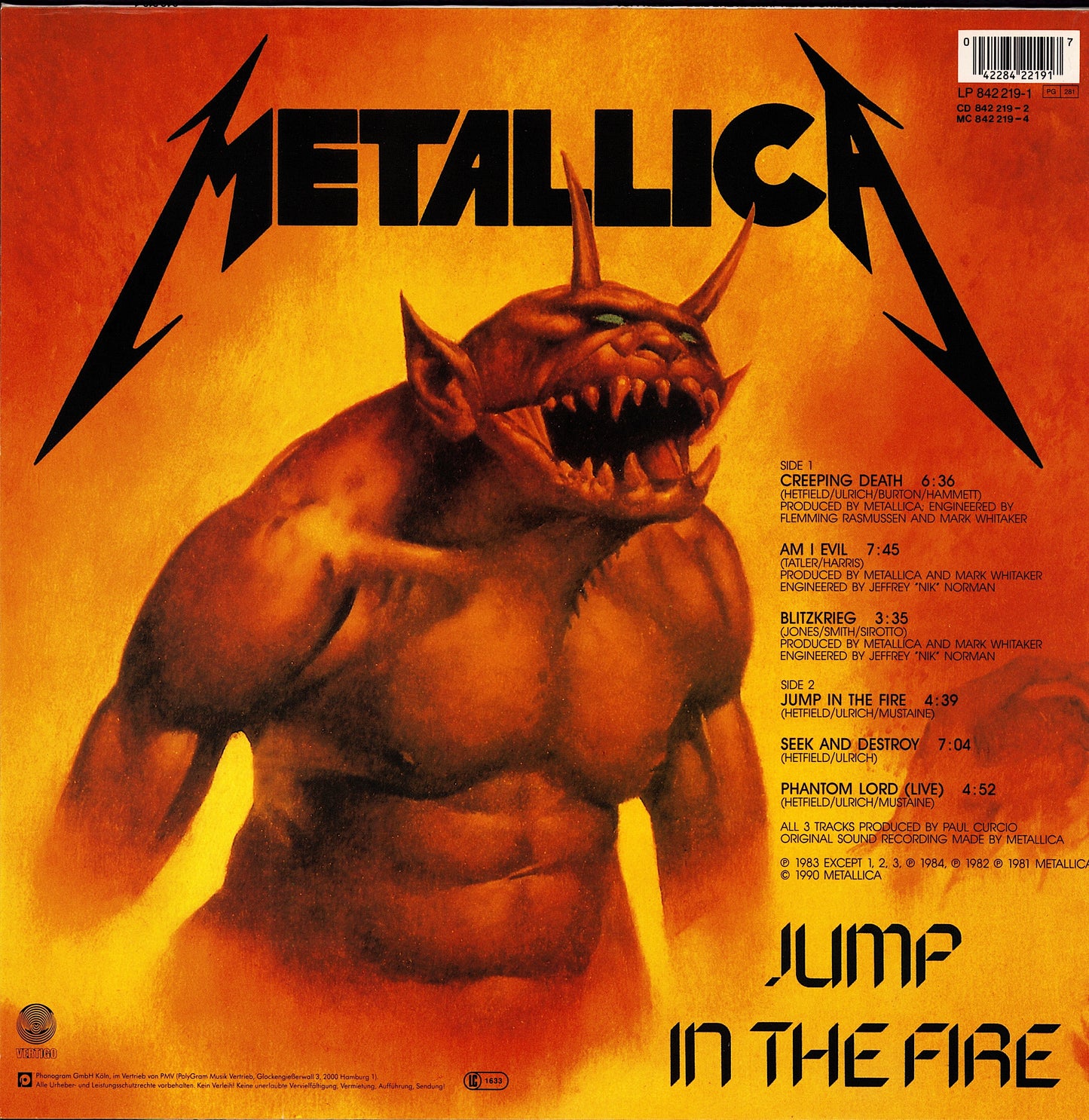 Metallica – Creeping Death / Jump In The Fire Vinyl 12" Maxi-Single