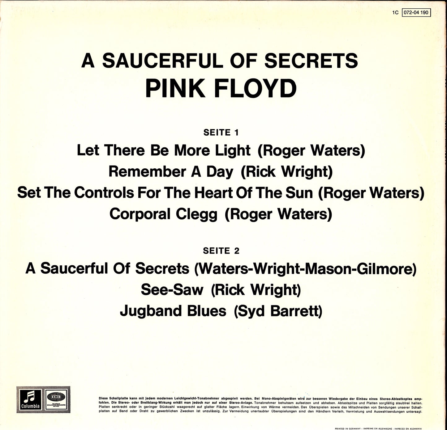 Pink Floyd - A Saucerful Of Secrets Vinyl LP