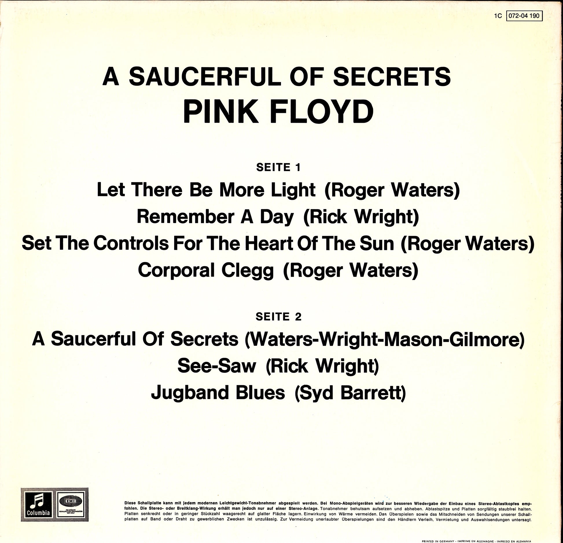 Pink Floyd - A Saucerful Of Secrets Vinyl LP