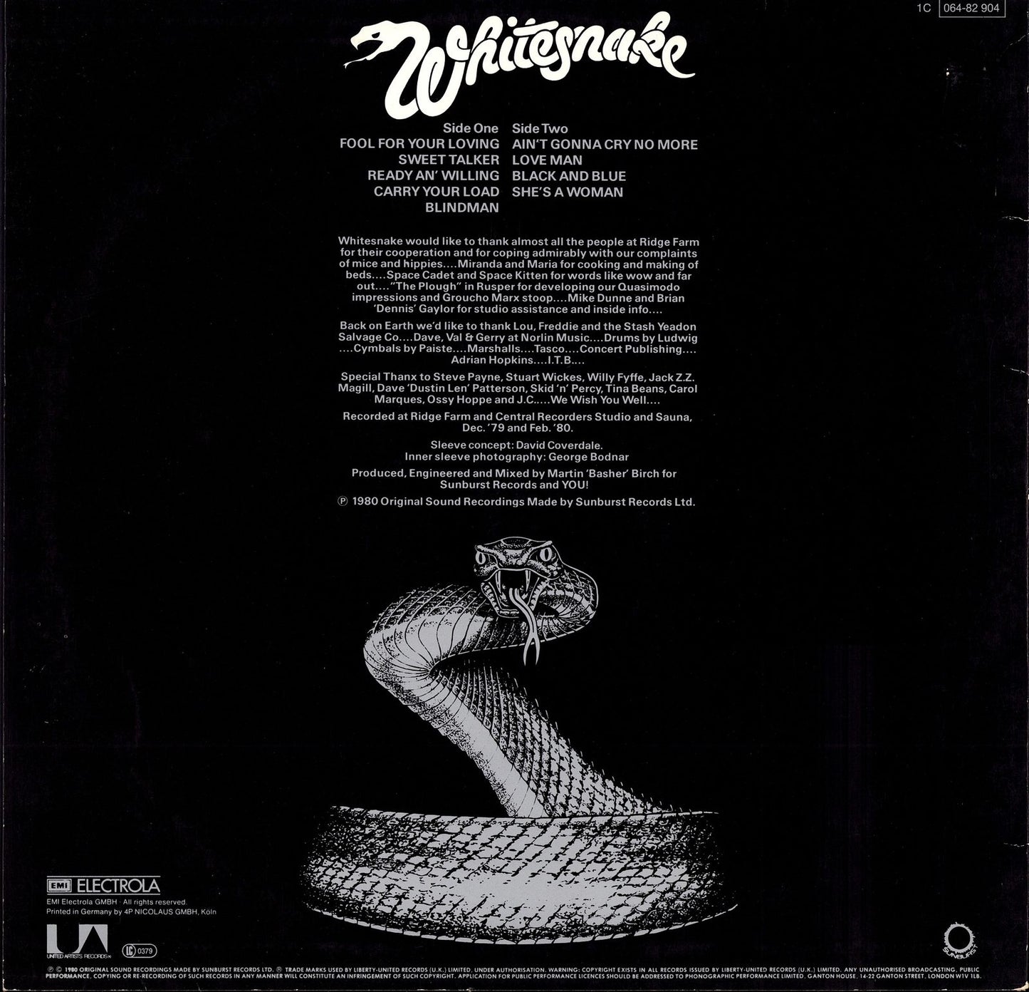 Whitesnake - Ready An' Willing Vinyl LP