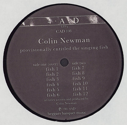 Colin Newman ‎- Provisionally Entitled The Singing Fish Vinyl LP